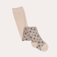 Kennedy Mulberry Tight from Shop Little Millers — soft oatmeal-base children’s tights with delicate mulberry colored floral tulip pattern, stretch knit for a comfortable fit, designed in Arizona with OEKO-TEX® certified fabric safe for sensitive skin.